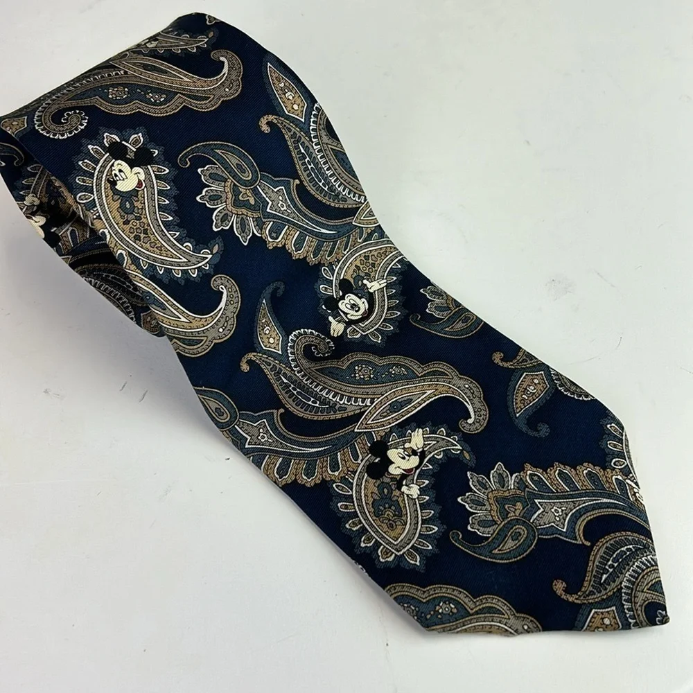 Mickey & Co. Disney Silk Paisley Blue Mickey Mouse Neck Tie